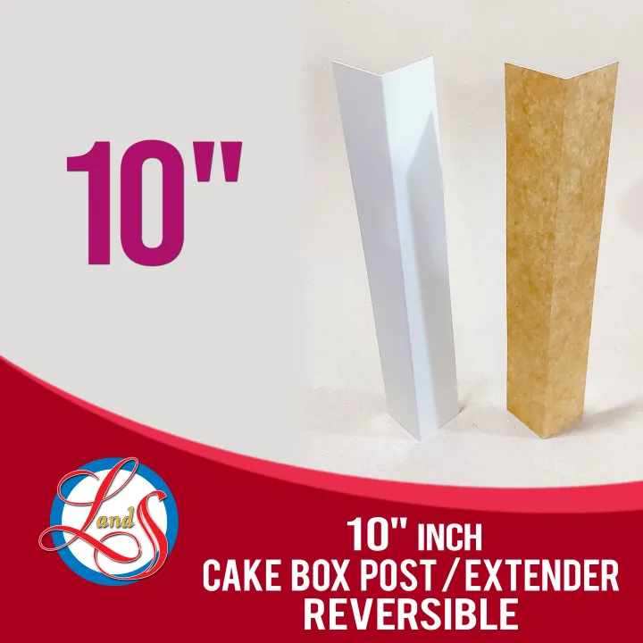 Cake Post Box Extender 10" (200pcs) , Extension Corner for Cake Box