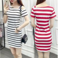 COD SDFGERTYTRRT The Strip Strapless Short Dress Fashion Women Cothing Sling Dress Lady Clothing