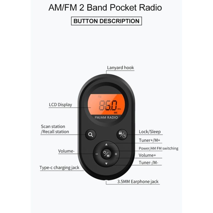 mini-fm-am-radio-portable-pocket-76-108mhz-rechargeable-radio-receiver-with-lcd-display-backlight-lanyard-design