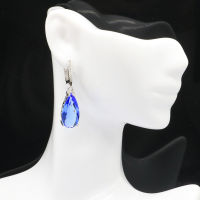 36X10Mm Infinity Wedding 7.8G Violet Tanzanite Paris Blue Topaz CZ Women 925 Solid Sterling Silver Earrings