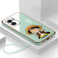 เคส Realme Narzo 50 5G Case Luffy ลักชัวรี่ 6D ซอฟท์ซิลิโคนกรอบสี่เหลี่ยมชายนี่ฟูลแบ็คปก