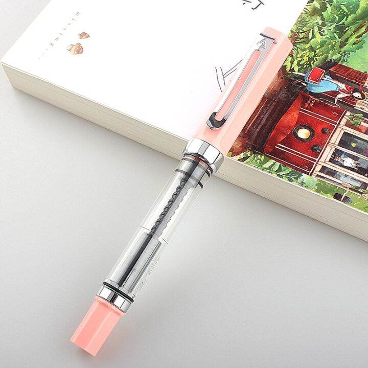 9pcs-lanbitou-transparent-fountain-pen-f-ef-hooded-nib-piston-filler-ink-pens-for-student-stationery-school-supplies