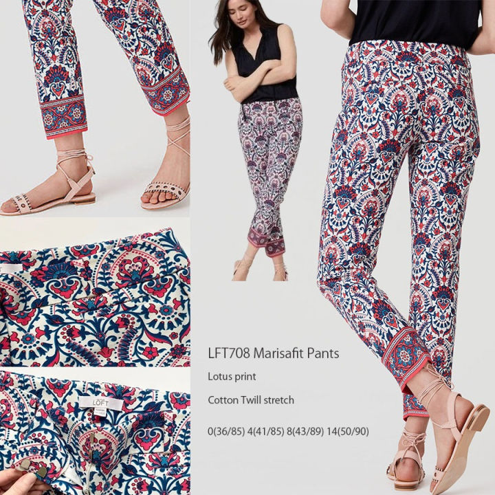 2warna-loft-708-marisa-fit-pants-กางเกงขายาว-พิมพ์ลายดอกไม้-สําหรับผู้หญิง