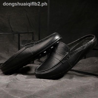 ❄ Four seasons han edition fashion men s beach baotou doug half slippers plastic imitation leather waterproof rubber shoes