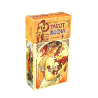 YC [สต็อก] 78Pcs ภาษาอังกฤษ Tarot Mucha ดาดฟ้าไพ่ทาโรต์ตลกเกมกระดานสำหรับครอบครัวเกมเล่มไพ่เกมปาร์ตี้สไตล์: 78รูปภาพ