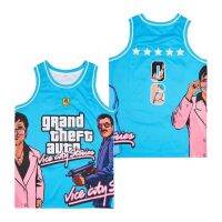 เสื้อบาสเก็ตบอล GTA เมืองแห่งความชั่วราย6ห้าเสื้อเจอร์ซี่ดาวสีกากีเย็บปักด้วยผ้าคุณภาพสูงสีดำสีน้ำเงินกีฬากลางแจ้ง2023ใหม่