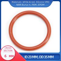 Cincin O CS 6 Mm ID 23 Mm OD 35 Mm Bahan dengan Silikon VMQ NBR FKM Segel Ring EPDM