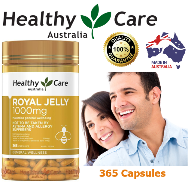 นมผึ้งรอยัลเจลลี่ Healthy Care Royal Jelly 1000 mg 365 capsules (ทานนาน ... image.