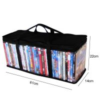 +【】 Portable Large Oxford Cloth DVD Carrying Storage Bag Protective Zipper With Handle Video Organizer Dustproof Clear CD Holder#920