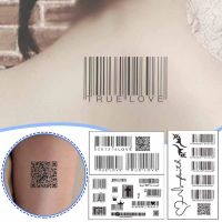 Waterproof Temporary Sticker Set Water Transfer Barcode Design Tattoo Black Tattoo Body Arm Men Women Fake Tatoos Body Art Decor