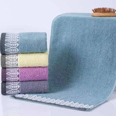【cw】 Cotton Embroidered Face Absorbent Thickened Adult 33x73cm Soft Household Supplies