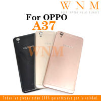 สำหรับ OPPO A37 A37m ฝาหลังกระจกแบตเตอรี่อะไหล่เคสมีกระดุมประตูด้านหลัง