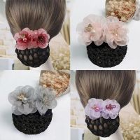 Professional nurse head flower ladies workplace net pocket hair accessories stewardess hair net Korean flower hairpin adult headwear