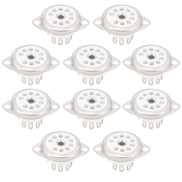 10pcs-ceramic-b9a-9pin-vacuum-tube-socket-panel-chassis-mount-for-ecc81-ecc82-ecc83-el84-6922-vacuum-tube