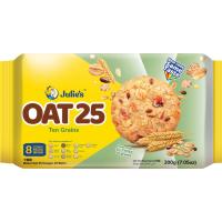 จูลีส์โอ๊ตบิสกิตเทนเกรน ขนมคุกกี้ธัญพืชข้าวโอ๊ต OAT 25 รสดั้งเดิม ขนาด 200 กรัม