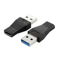 【Online】 2ชิ้นความเร็วสูง3.1 Type C ตัวเมียถึง USB 3.0ตัวผู้พอร์ตอะแดปเตอร์ตัวผู้ USB-C เป็น USB ประเภท3.0-ตัวเชื่อมต่อตัวแปลงสีดำ