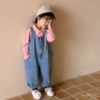 Zuo Xiaoran childrens clothing 2023 autumn new denim suspender pants IEIJTH