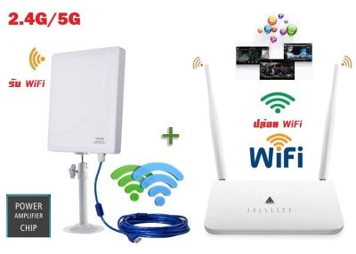 Router Set ชุดขยาย สัญญาณ Wifi ระยะไกล รับ WiFi แล้ว ปล่อย WiFi Hotspot รองรับการใช้งาน WiFi สูงสุด 32 อุปกรณ์