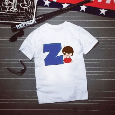 เสื้อยืดตัวอักษรภาษาอังกฤษน่ารักๆ ตัว Z การ์ตูนชาย