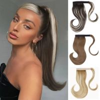 AZQUEEN Synthetic Long Straight Bounce Wraparound Clip In Ponytail Hair Extension Natural Heat Resistant Horsetail For Women