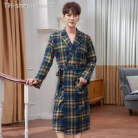 ❆☁¤ chinês primavera outono dos homens roupão de banho manga longa puro algodão pijamas para masculino quimono sleepwear