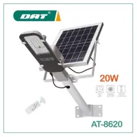 SOLAR LED STREET LIGHT โคมไฟถนนโซล่าร์เซลล์ กำลังไฟ 20 วัตต์ พร้อมขายึดแผงโซล่าร์และขายึดเสาไฟ และรีโมทคอนโทรลรุ่น SOLAR AT-8620 โคมไฟโซล่าเซล (2373)