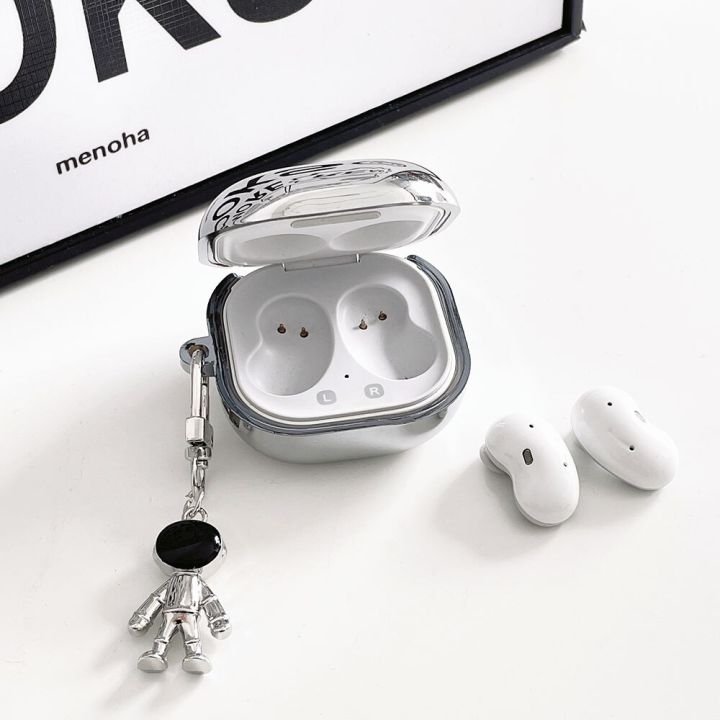 universe-planet-plating-astronaut-keyring-case-for-samsung-galaxy-buds-live-buds2-buds-2-pro-protective-earphone-cover-chain-headphones-accessories