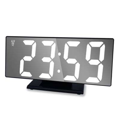 Digital Alarm Clock LED Mirror Electronic Clock Large LCD Display Digital Watch Clock Living Room Bedside Multifunctional Mut L1