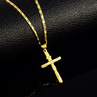 New 24K Gold Necklace Cross Pendant Gold Plated Necklace Mens &amp; Womens Jewelry Gift Wholesale