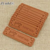 【LZ】◊⊕✐  Marrom Handmade Garment Tags Etiquetas de Couro PU para Jeans Sacos e Sapatos Fazendo Suprimentos 1.5x5cm 50Pcs