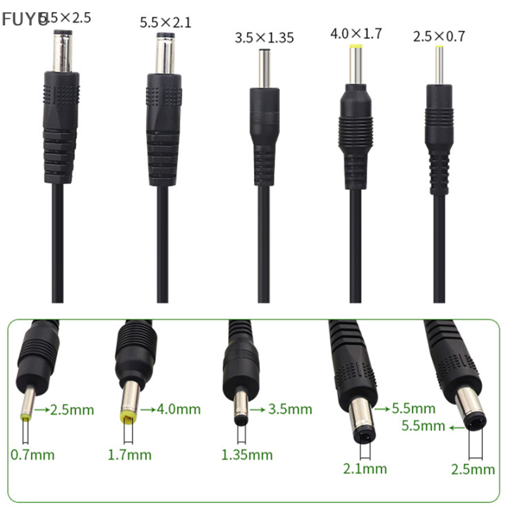 fuyu-สายไฟ-usb-แบบมีรูกลม5-5-4-0-3-5-2-5พัดลมตั้งโต๊ะโคมไฟของเล่นเราเตอร์สายเคเบิล5v