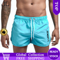 LUOKE Sports Shorts Men Running Shorts Beach Pocket 9 สี