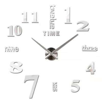 นาฬิกาแขวนผนังขนาดใหญ่ดีไซน์ทันสมัย2023นาฬิกาควอตซ์แบบทำมือ3D นาฬิกาแฟชั่นสติกเกอร์กระจกอะคริลิคห้องนั่งเล่นตกแต่งบ้าน Horloge