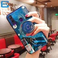 สำหรับHuawei Y6P 2020กรณี3Dกล้องย้อนยุคมือถือเคสลายสายฟ้าสีน้ำเงินสำหรับHuawei Y6Pเคสโทรศัพท์