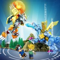 Japan Cartoon Digimon Monsters Battle Scene Building Blocks Skull War Greymon Metal Garurumon Model  Bricks Toys with Childrens Building Sets