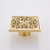 【hot】 Floor Drains Gold 10×10 Shower Drain Home/Hotel Deodorant Strainer Cover Grate Waste