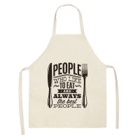 Letter Alphabet Kitchen Apron for Women Cotton Linen Household Cleaning Pinafore Home Cooking Waist Apron Cleaning Tool 68*55cm