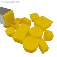 2/4/10pcs Yellow Round/Square Plastic Blanking End Caps Chair Legs Tube Pipe Inserts Plug Bung Dust Cover Furniture Accessories