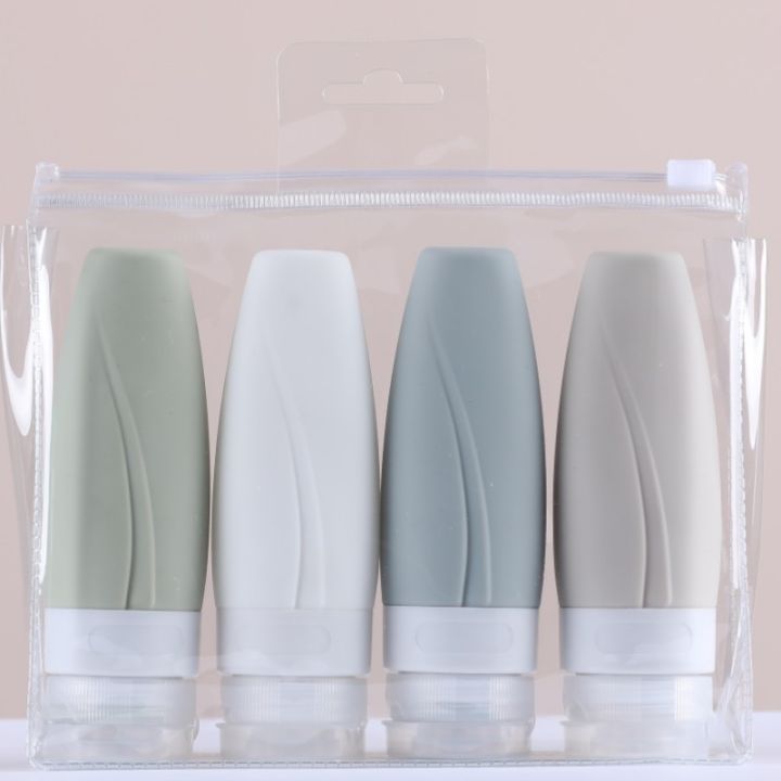 3-4pcs-60-90ml-bottling-bottle-lotion-shampoo-gel-storage-portable-silicone-bottles-travel