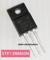 (1ตัว) 13NM60N , STF13NM60N , MOSFET N-CH 11A 600V TO-220F