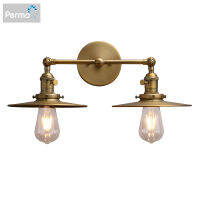 Permo 2 Lights Sconce with Switch Matte Vanity Light with Dual 7.9 Inches Flat Crafted Light Shade