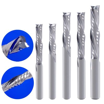 5pcs 3.175mm 4mm 5mm 6mm AAA ซ้ายมือ 2 ขลุ่ยเกลียว Down Cut carbide endmill Left-Handed spiral cutter