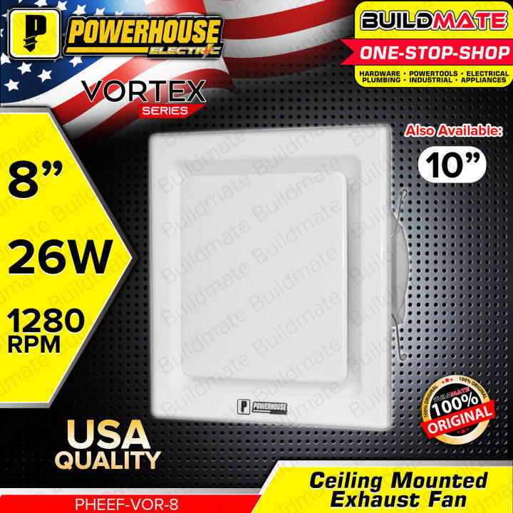 Powerhouse Fans POWERHOUSE Electric Exhaust Fan Ceiling Mounted Vortex Series 8