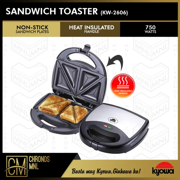 Chronos Kyowa KW2606 Sandwich Toaster with NonStick Sandwich Plates