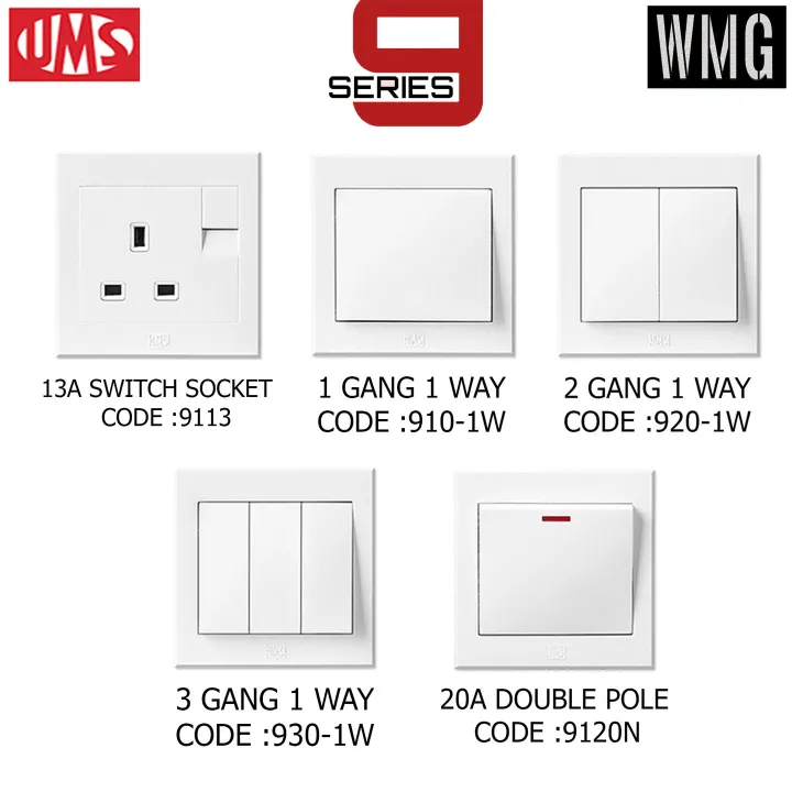 UMS 9 Series Wall Switch Big Suis Dinding Cantik | Lazada