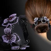 Korean Crystal Hairpins For Women Fashion Rhinestone Hair Claw Barrette Crab Clips Styling Ponytail Holder Hair Accessories