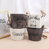 [NEW EXPRESS] 1PC Vintage Wooden Flower Pots Rustic Plant Barrel Retro Planter