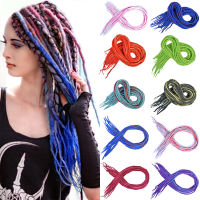 【CW】Soft Dreadlocks Mix Colorful African ids Wool Crochet Wig Felt tail Handmade Headdress Hair Extensions Styling Tool