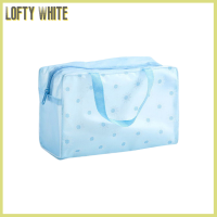 Lofty ที่จัดระเบียบกระเป๋าใส่เครื่องสำอางค์พีวีซีสีขาวใสสำหรับผู้หญิงกระเป๋าเครื่องสำอางอัดเดินทางกระเป๋าอาบน้ำกันน้ำ