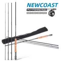 NEWCOAST Fly คันเบ็ดตกปลาคาร์บอนไฟเบอร์,คันเบ็ดตกปลาสี่ส่วน9ฟุต2.7M ปรับกลาง #4/5/6/7/8fly ความยาวหดตัว75ซม.